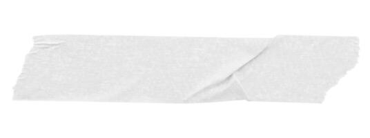 White adhesive paper tape isolated on white background photo