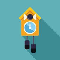 Yellow cuckoo clock striking showing time passing vector