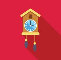 Cuckoo clock telling time hanging on wall clock face showing seven o'clock vector