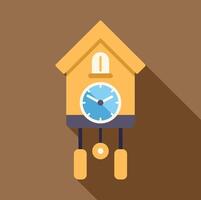 Cuckoo clock showing time on brown background vector