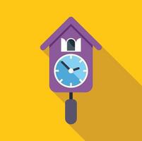 Cuckoo clock striking icon showing time passing vector