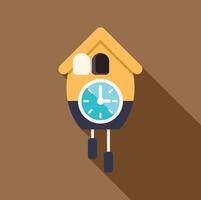Cuckoo clock hanging on wall showing time passing vector