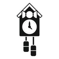 Cuckoo clock hanging on white background showing time vector