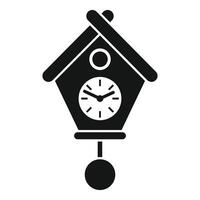 Cuckoo clock hanging showing time passing icon vector