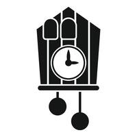 Traditional cuckoo clock striking the hour icon vector