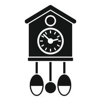 Cuckoo clock hanging on white background showing time vector