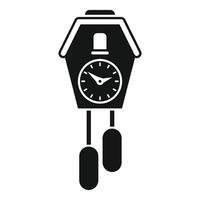 Cuckoo clock showing time hanging on white background vector