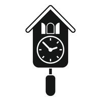 Cuckoo clock hanging showing time passing icon vector