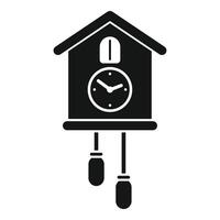 Cuckoo clock hanging showing time passing icon vector