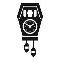 Antique cuckoo clock measuring time with pendulum swinging vector