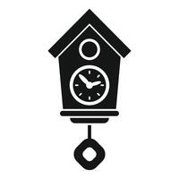 Cuckoo clock hanging on white background showing time vector