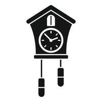 Cuckoo clock hanging on white background showing time vector