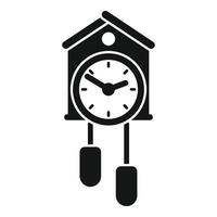 Cuckoo clock striking showing time passing icon vector