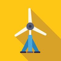 Wind turbine generating clean energy on yellow background vector