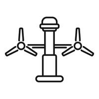 Double fan wind turbine generating clean energy from wind power vector