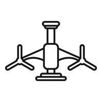 Drone with three propellers flying in the air vector
