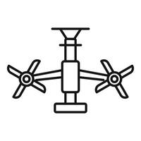 Drone with four propellers flying for delivery service vector