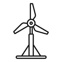 Wind turbine generating clean energy with rotating blades icon vector