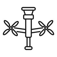 Double propeller drone delivering parcel with no background vector