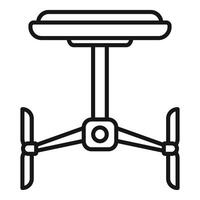 Drone with camera taking pictures from above line icon vector