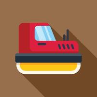 Red hovercraft floating on cushion of air with long shadow vector