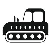 Heavy crawler tractor driving with continuous tracks for construction projects vector