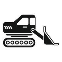 Excavator working on a construction site icon showing digger in action vector