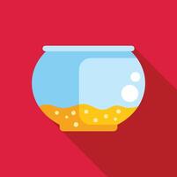 Round aquarium with bubbles floating to the top on red background vector