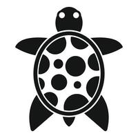Black turtle swimming with white dots shell icon vector