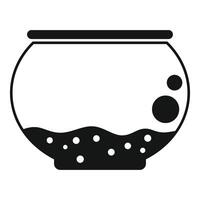 Round empty fishbowl with bubbles icon simple style vector