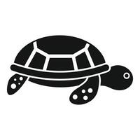 Black turtle walking side view icon showing its shell vector
