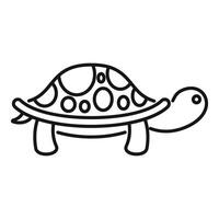 Cute turtle walking side view icon lineart drawing vector