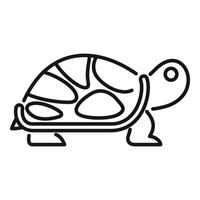 Big turtle walking with shell drawing icon outline vector