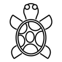 Sea turtle walking with big shell line art drawing vector