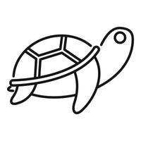 Turtle walking with shell line art drawing vector