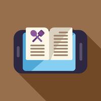 Smartphone showing online cookbook app for digital recipes vector