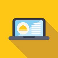 Online food ordering website displayed on laptop screen vector