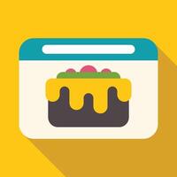 Online cake order website interface with plenty of icing dripping down vector