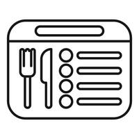 Online menu icon showing online food ordering system vector