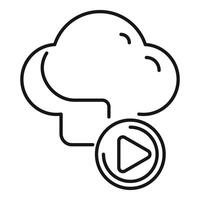 Cloud computing streaming service play button icon vector
