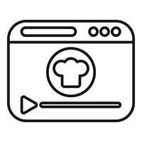 Online culinary course website page is streaming a cooking video lesson vector