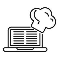 Online cooking course icon showing culinary class or blog vector