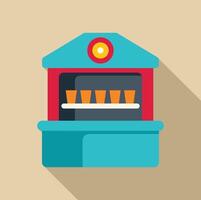 Street food kiosk selling drinks with counter displaying disposable cups in row vector