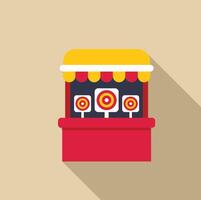 Shooting range game booth at amusement park with targets on brown background vector