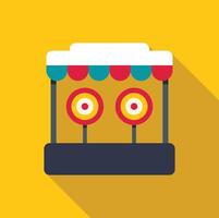 Shooting range game at amusement park having fun outdoors vector