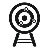 Shooting target with arrows in center standing on tripod icon vector