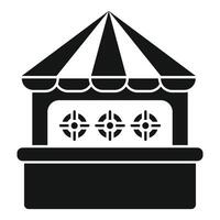 Shooting gallery funfair tent is offering a shooting game for visitors vector