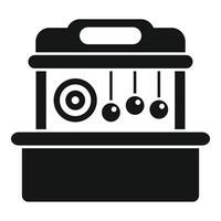 Newton cradle showing perpetual motion with target icon vector