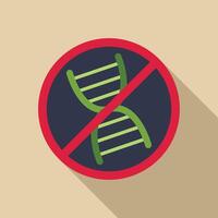 Stop gmo sign with dna structure being crossed out vector