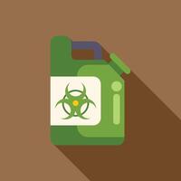 Green jerrycan with biohazard symbol casting long shadow vector
